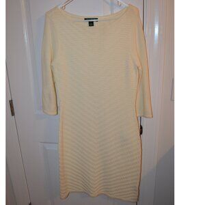 Lauren by Ralph Lauren Knit Cream Sweater Dress